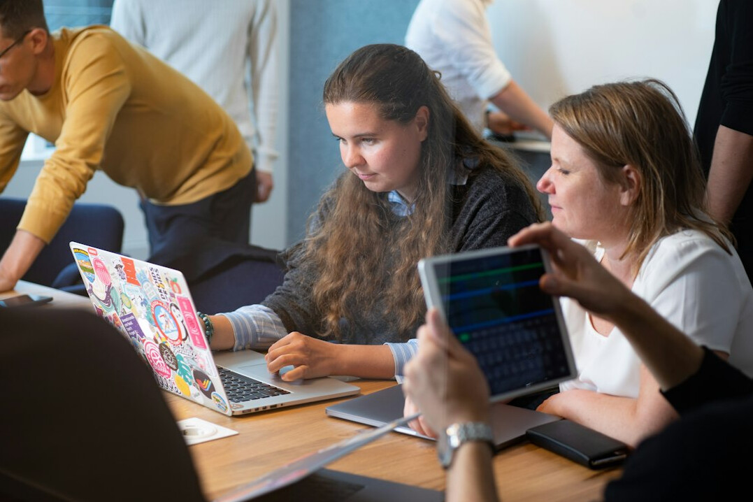 students learning to code